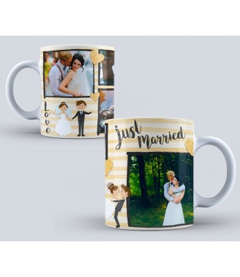 Parejas Juego de tazas – recién casados y recién casados – 2 11oz o 15oz  tazas de cerámica para café y té